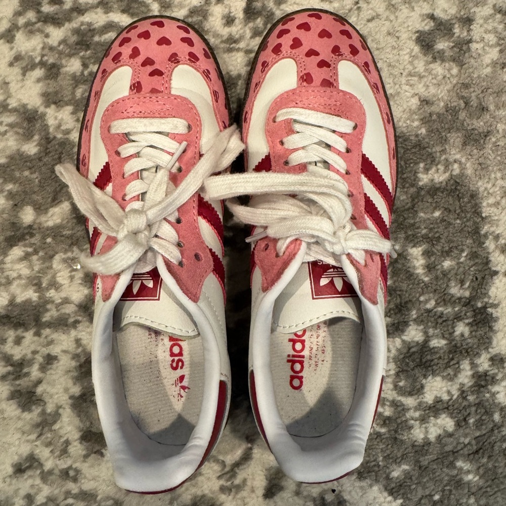 adidas Samba Valentine Pink & White Heart Sneakers - Picture 2 of 8